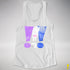 Drag Pride Grunge Exclamation Points Racerback Tank - White